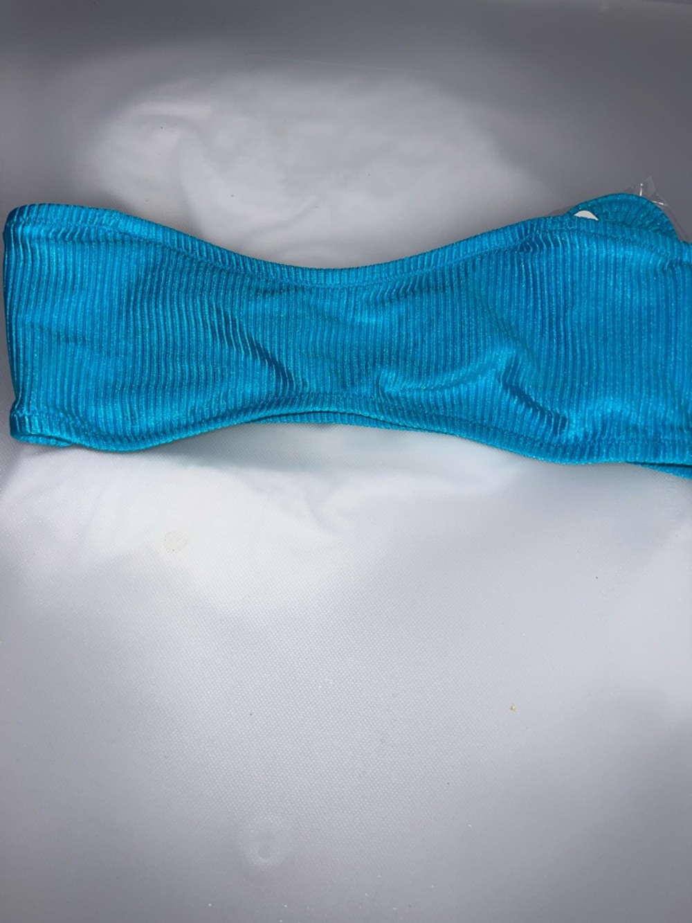 aerie Bright Teal Ribbed Bandeau with removable strap included